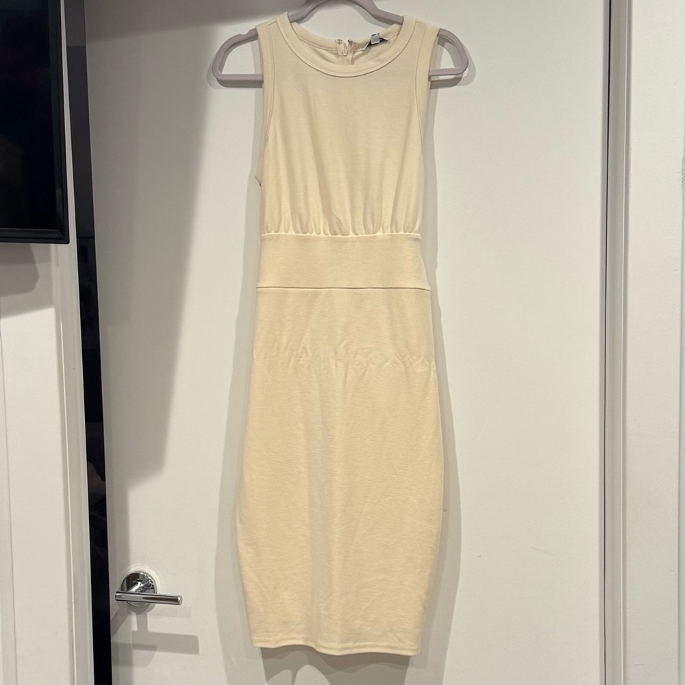 Fashion Nova Cream Midi Dress